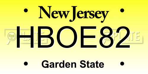 HBOE82 New Jersey License Plate