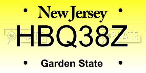 HBQ38Z New Jersey License Plate
