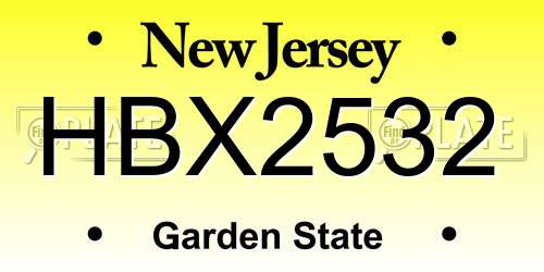 HBX2532 New Jersey License Plate