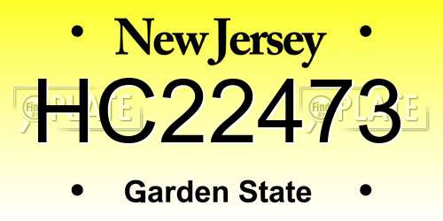 HC22473 New Jersey License Plate
