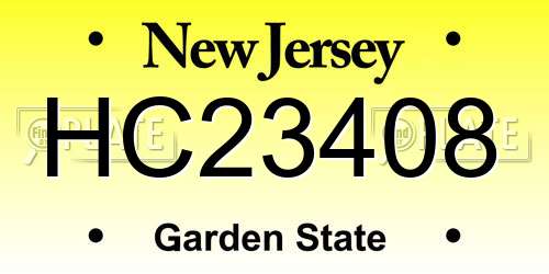 HC23408 New Jersey License Plate