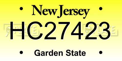 HC27423 New Jersey License Plate