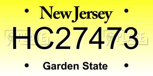 HC27473 New Jersey License Plate