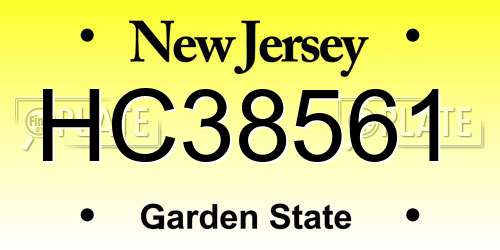 HC38561 New Jersey License Plate