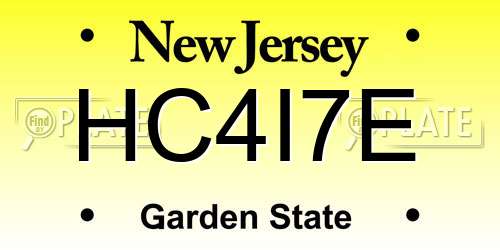 HC4I7E New Jersey License Plate