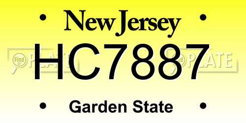 HC7887 New Jersey License Plate