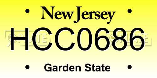 HCC0686 New Jersey License Plate