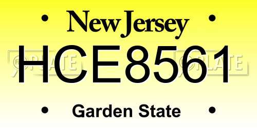 HCE8561 New Jersey License Plate