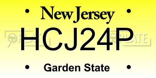 HCJ24P New Jersey License Plate