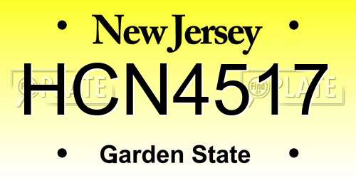 HCN4517 New Jersey License Plate