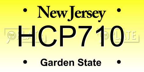 HCP710 New Jersey License Plate