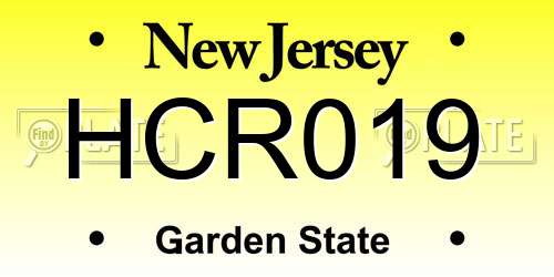 HCR019 New Jersey License Plate