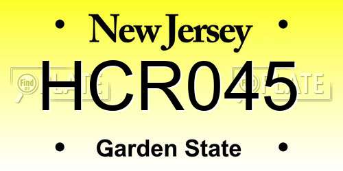 HCR045 New Jersey License Plate