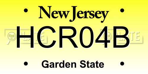 HCR04B New Jersey License Plate