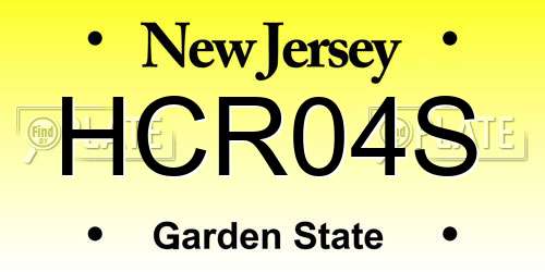 HCR04S New Jersey License Plate