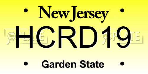 HCRD19 New Jersey License Plate