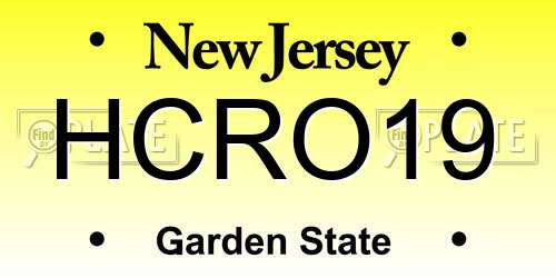 HCRO19 New Jersey License Plate