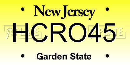 HCRO45 New Jersey License Plate