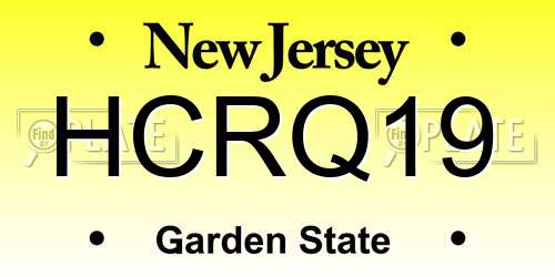 HCRQ19 New Jersey License Plate