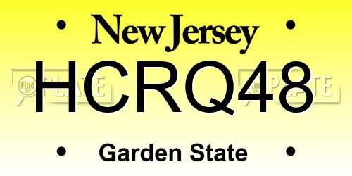 HCRQ48 New Jersey License Plate