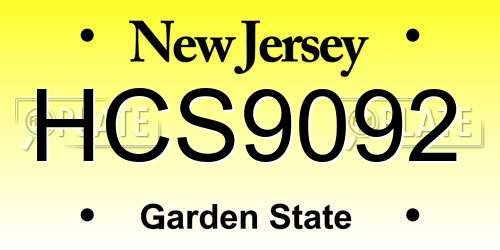 HCS9092 New Jersey License Plate