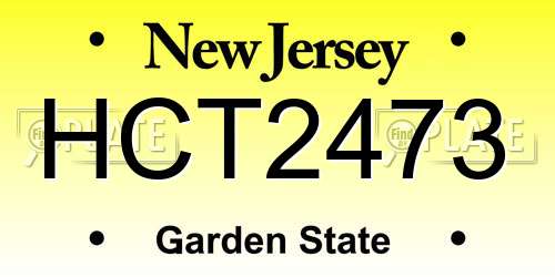 HCT2473 New Jersey License Plate