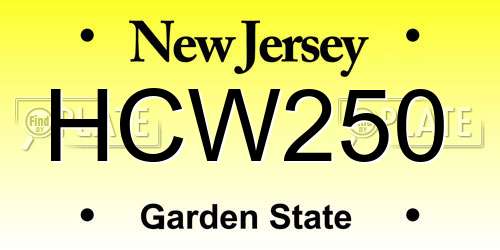 HCW250 New Jersey License Plate