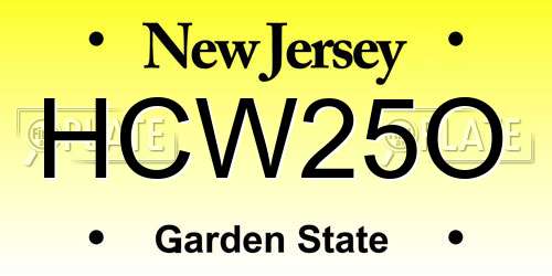 HCW25O New Jersey License Plate