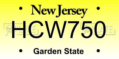 HCW750 New Jersey License Plate