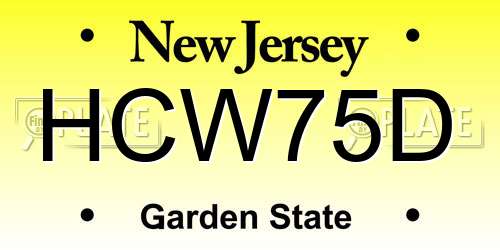 HCW75D New Jersey License Plate