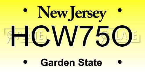 HCW75O New Jersey License Plate