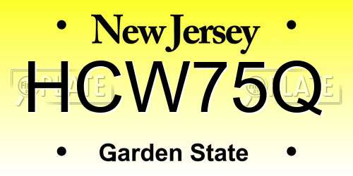 HCW75Q New Jersey License Plate