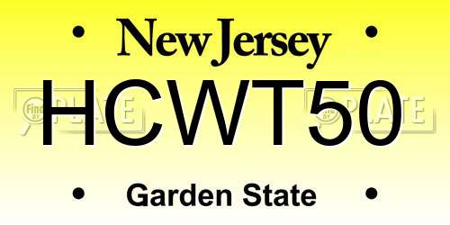 HCWT50 New Jersey License Plate