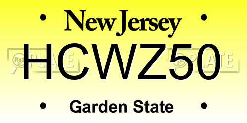 HCWZ50 New Jersey License Plate