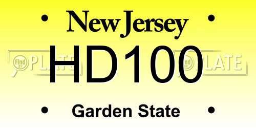 HD100 New Jersey License Plate