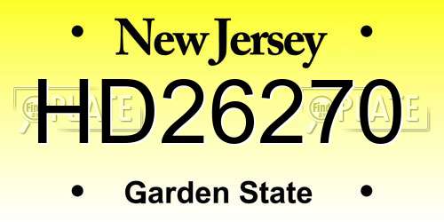 HD26270 New Jersey License Plate