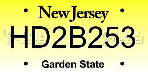 HD2B253 New Jersey License Plate