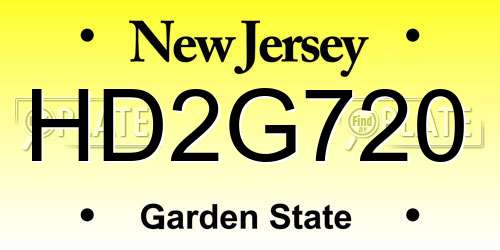 HD2G720 New Jersey License Plate