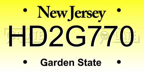 HD2G770 New Jersey License Plate