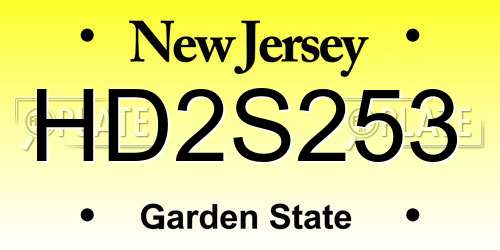 HD2S253 New Jersey License Plate