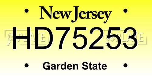 HD75253 New Jersey License Plate