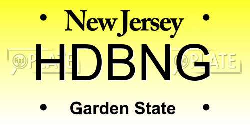 HDBNG New Jersey License Plate