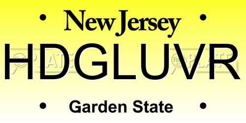 HDGLUVR New Jersey License Plate