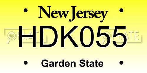 HDK055 New Jersey License Plate