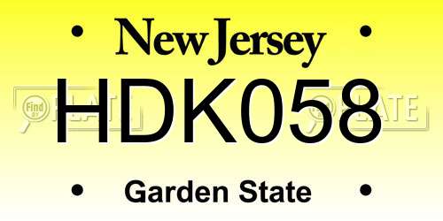 HDK058 New Jersey License Plate