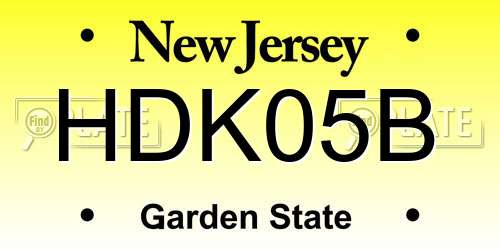 HDK05B New Jersey License Plate