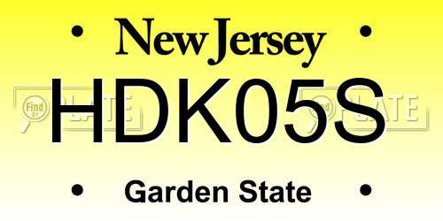 HDK05S New Jersey License Plate