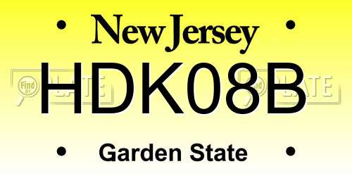 HDK08B New Jersey License Plate