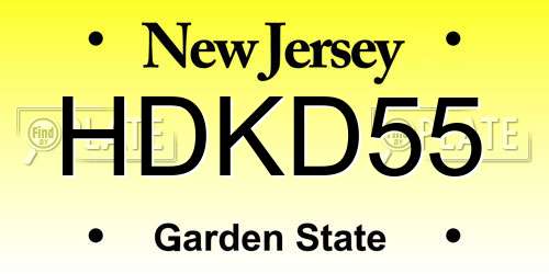 HDKD55 New Jersey License Plate