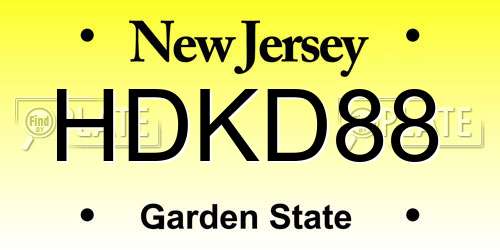 HDKD88 New Jersey License Plate
